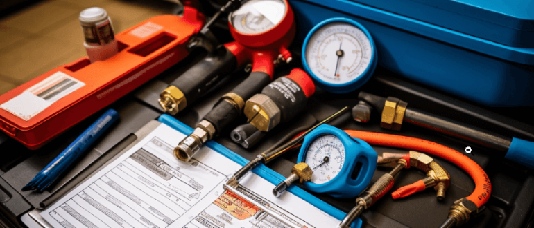 heating and air conditioning technician's toolbox