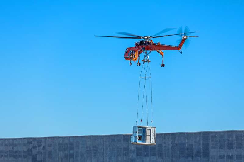 Helicopter Warehouse Rooftop HVAC Installation