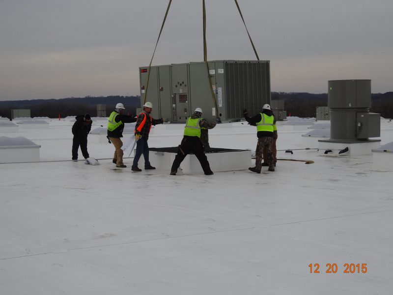 Helicopter Warehouse Rooftop HVAC Installation