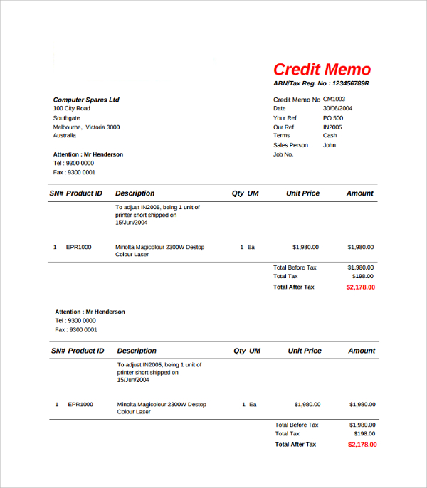 How to Record a Credit Memo Journal Entry