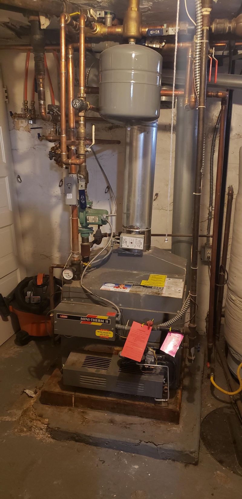 Replaced boiler is now 90% efficient quiet & accessible